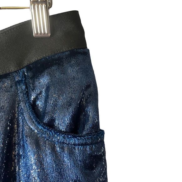 Just Cavalli Blue Metallic Velvet Wide Trousers Pants Size 38 or XS NWT - Picture 4 of 8
